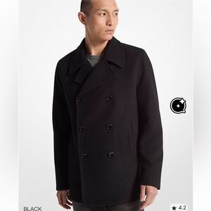 Michael Kors Classic Black Wool Peacoat sz M